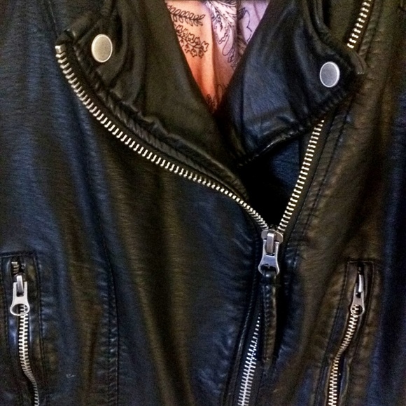 Free People Heartache Faux Leather Bomber Jacket - Picture 3 of 5